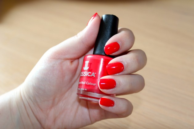 Jessica Nails Atomic Red Swatch